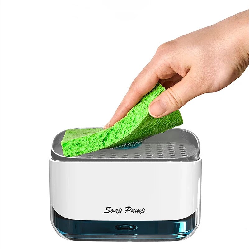 2-in-1 Dish Soap Dispenser with Sponge Holder