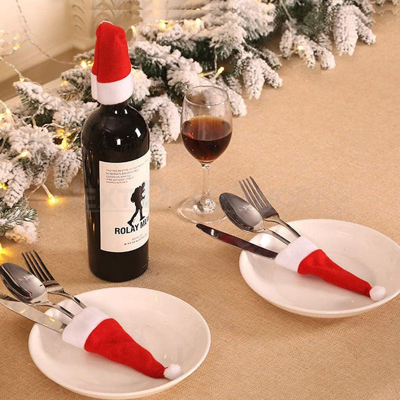 16 Pcs - Christmas Santa Hat Cutlery Holders