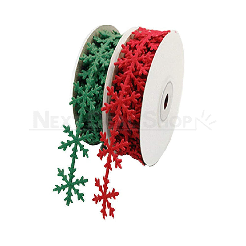 16.4 ft Felt Snowflake Trim Ribbon