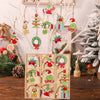 18 Pcs - Christmas Grinch Wooden Hanging Ornament