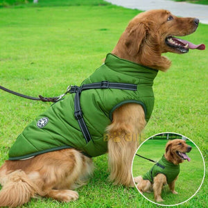 Waterproof Winter Jacket with Built-in Harness for Dogs