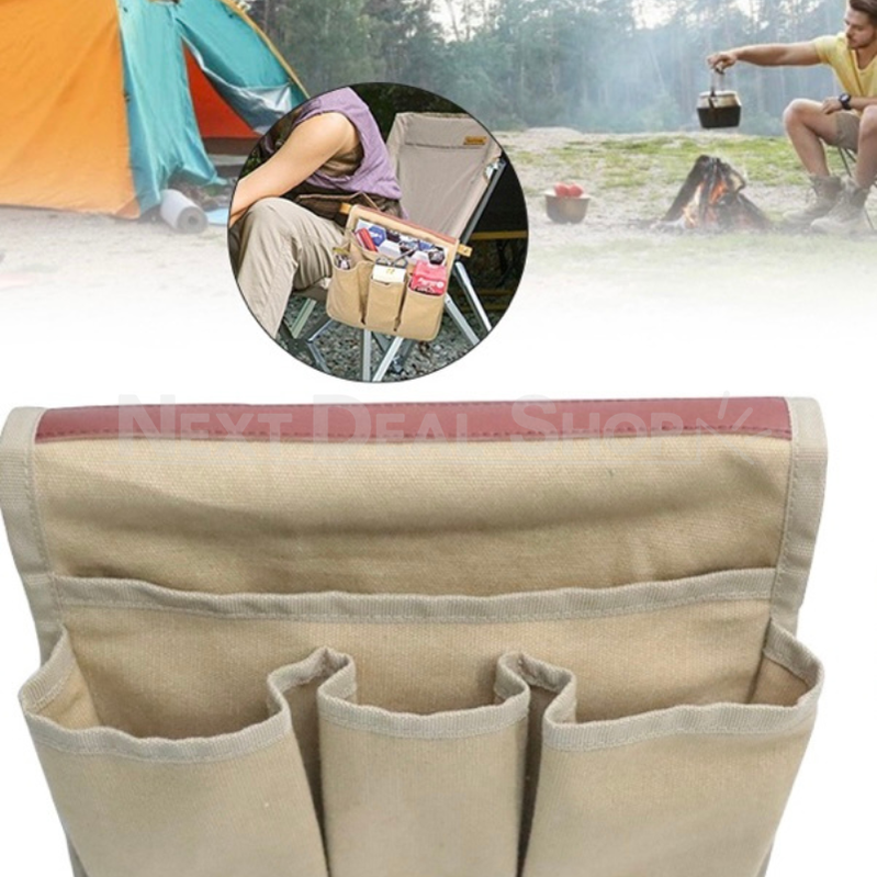 2 Pcs - Camping Chair Armrest Storage Bag