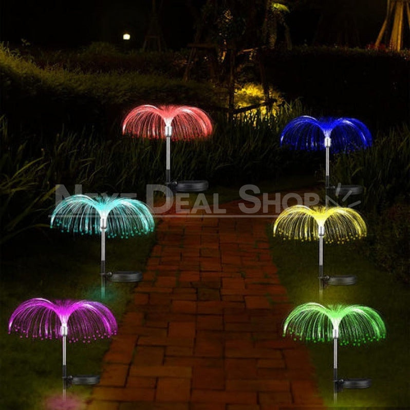 2 Pcs - Solar Powered Color-Changing Jellyfish Stake Light