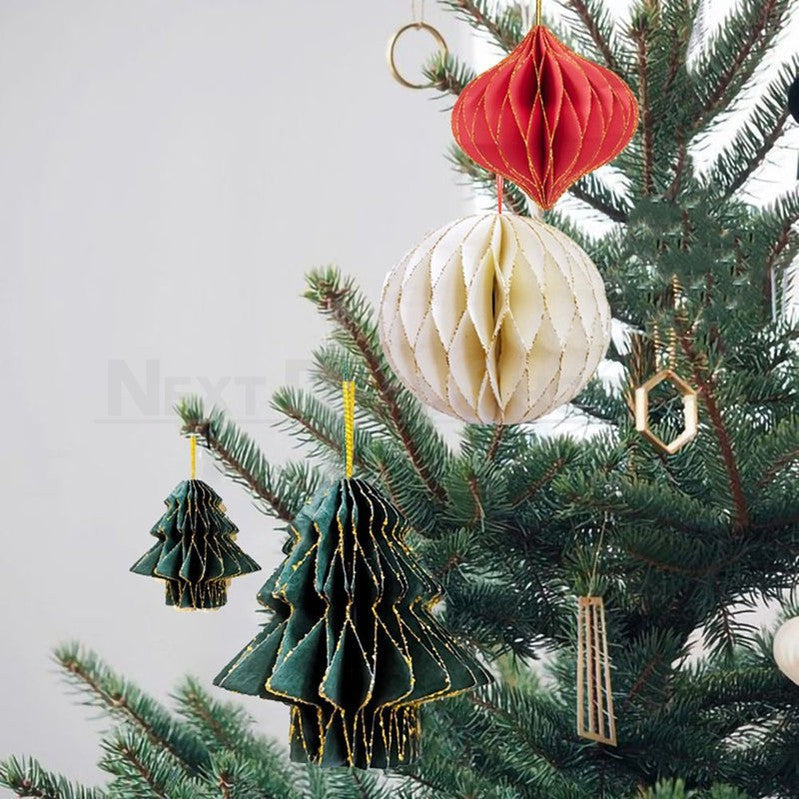 3 Pcs - Festive Honeycomb Paper Hanging Ornament