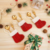 3 Pcs- Handmade Crochet Christmas Sock Cutlery Holder