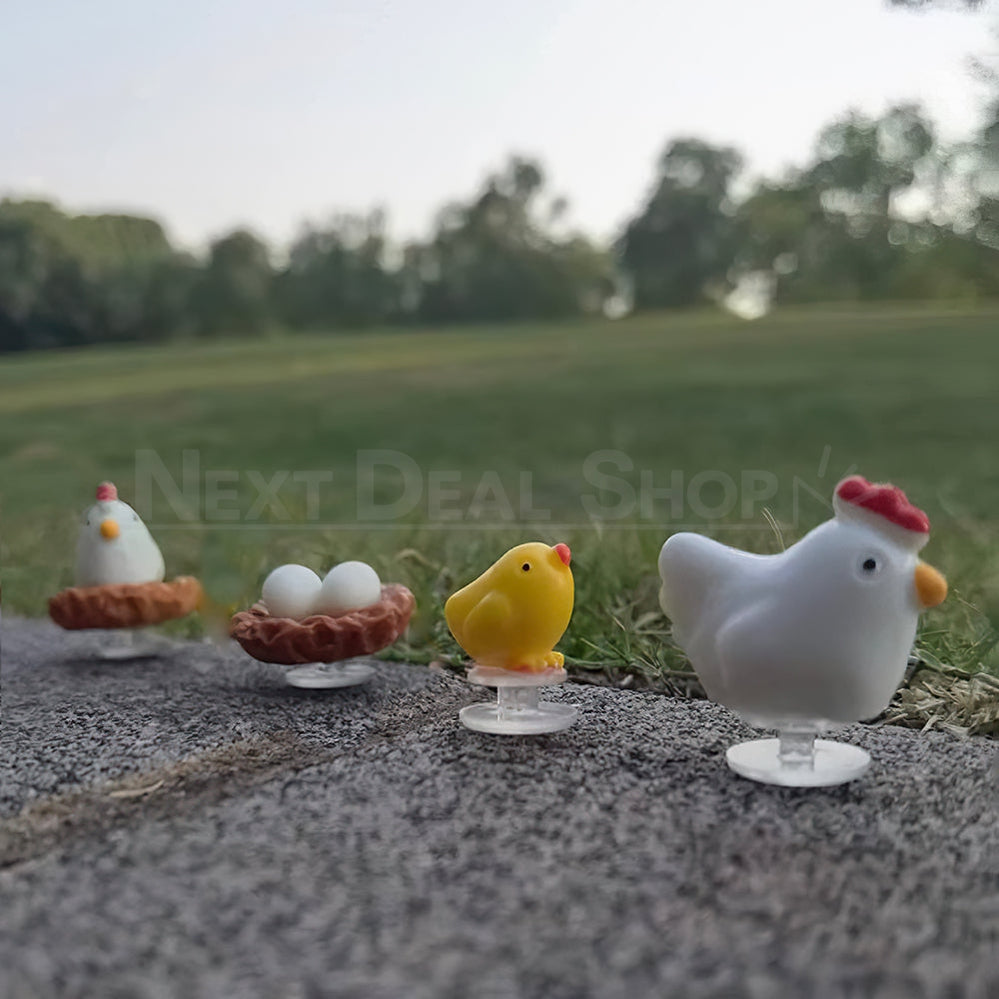 4 Pcs - Chicken Family Shoe Charms Set