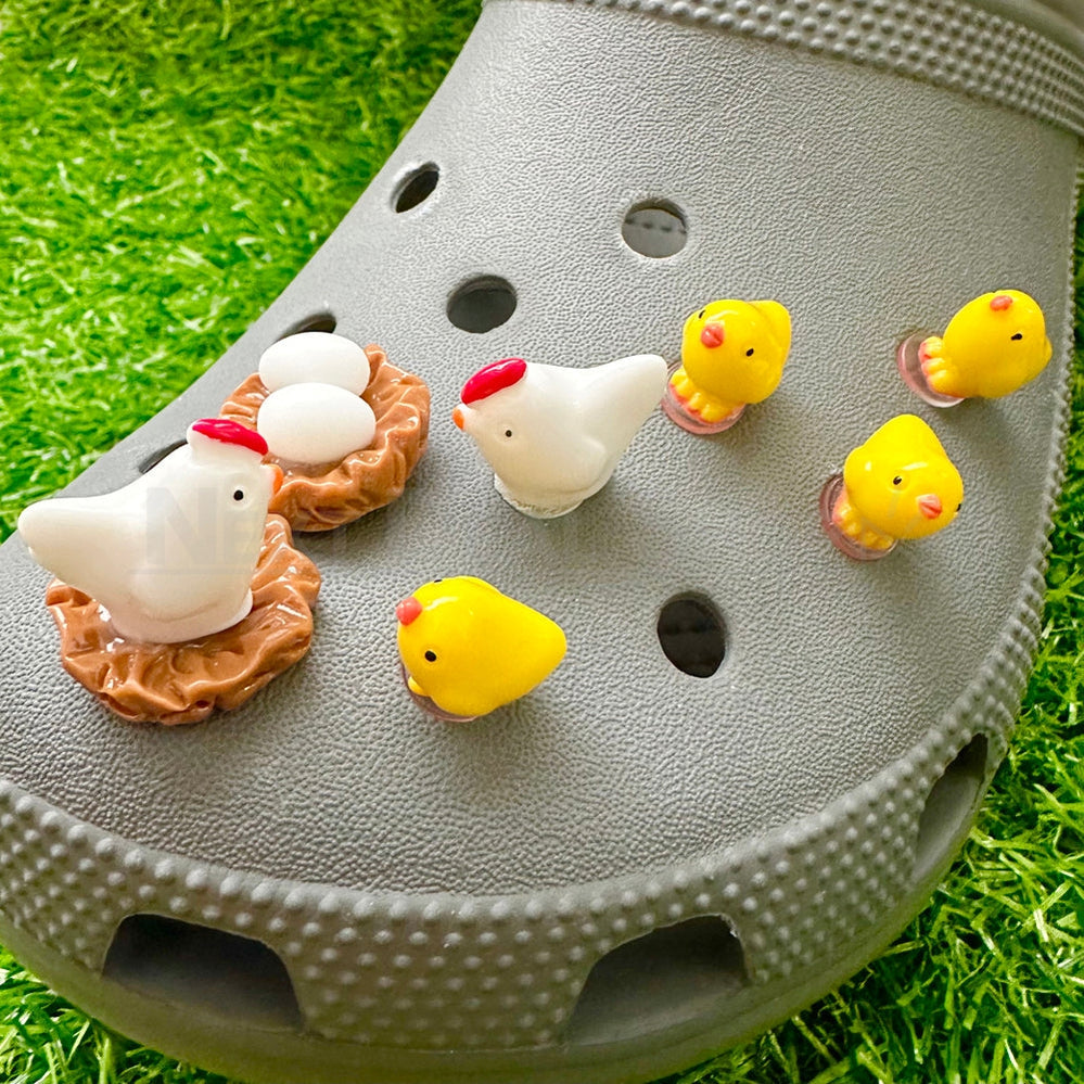 4 Pcs - Chicken Family Shoe Charms Set