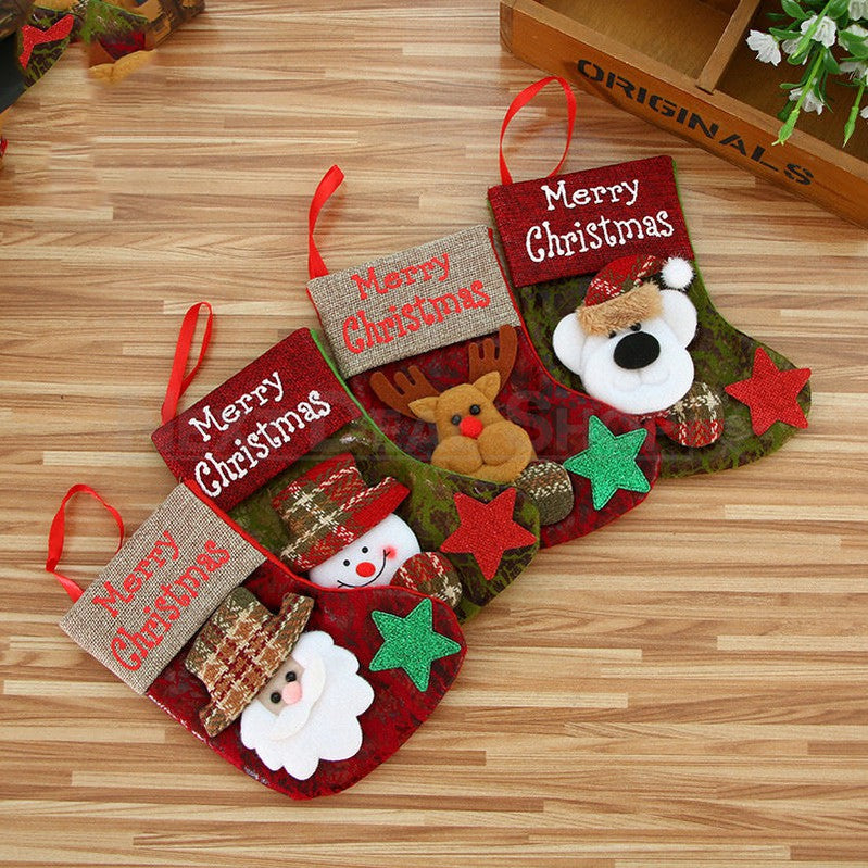 4 Pcs - Mini Christmas Stocking Set