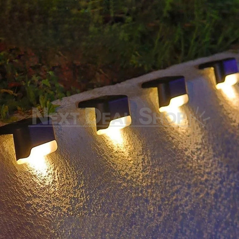 4 Pcs - Solar Powered Outdoor Ledge LED Light