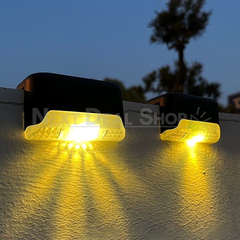 4 Pcs - Solar Powered Outdoor Ledge LED Light