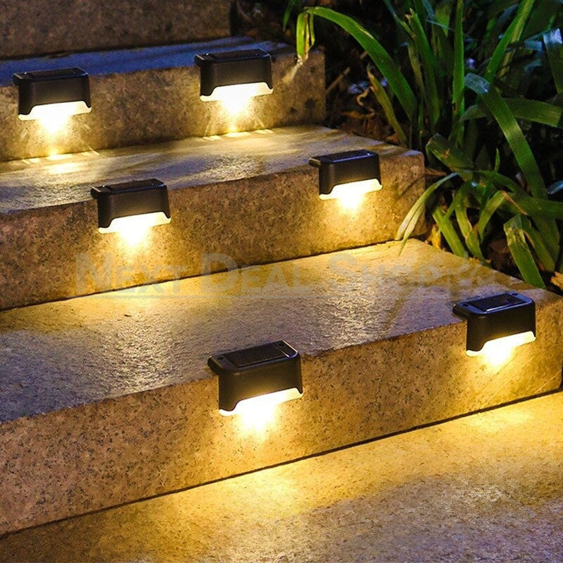 4 Pcs - Solar Powered Outdoor Ledge LED Light