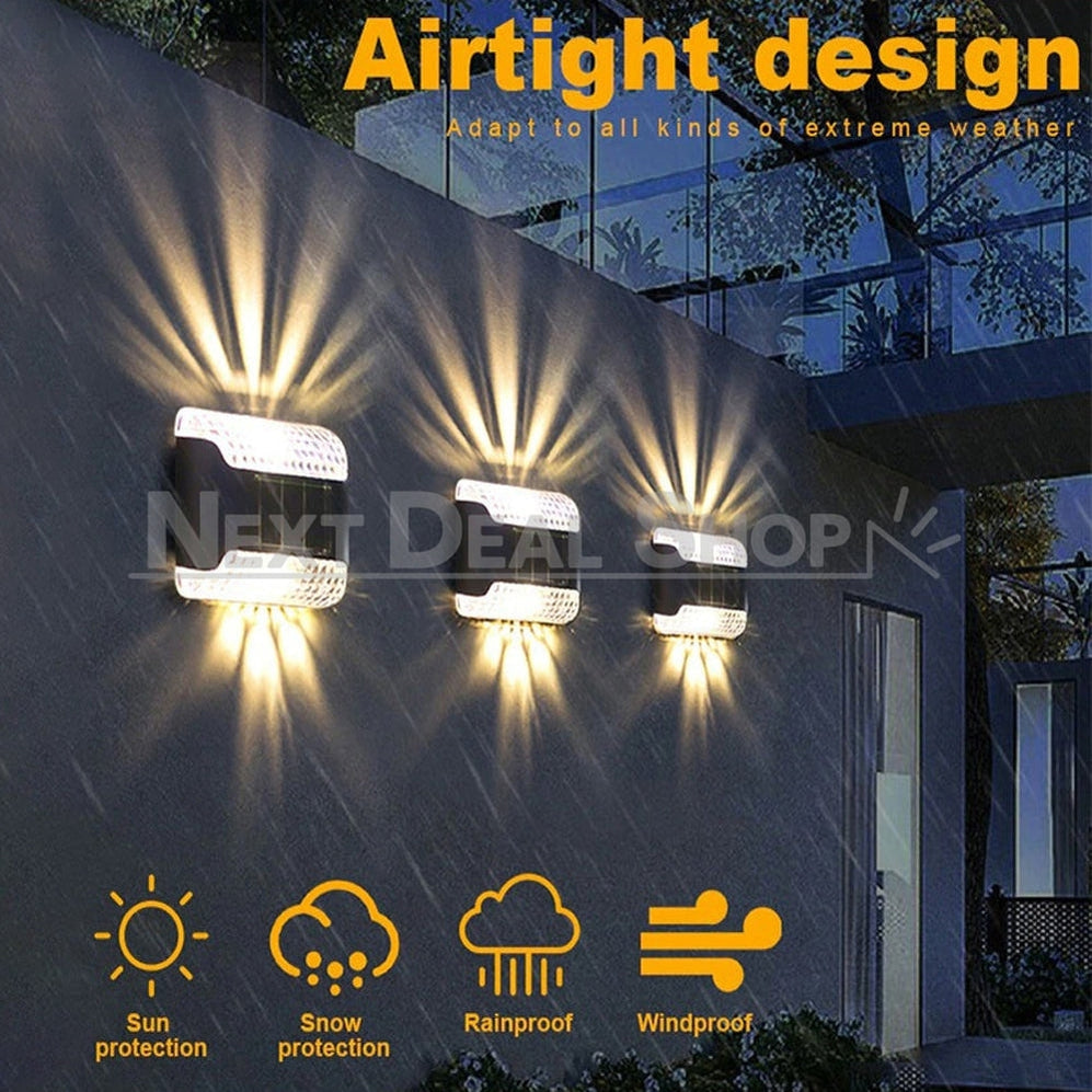 4 Pcs - Solar Powered Up & Down Garden Wall Light