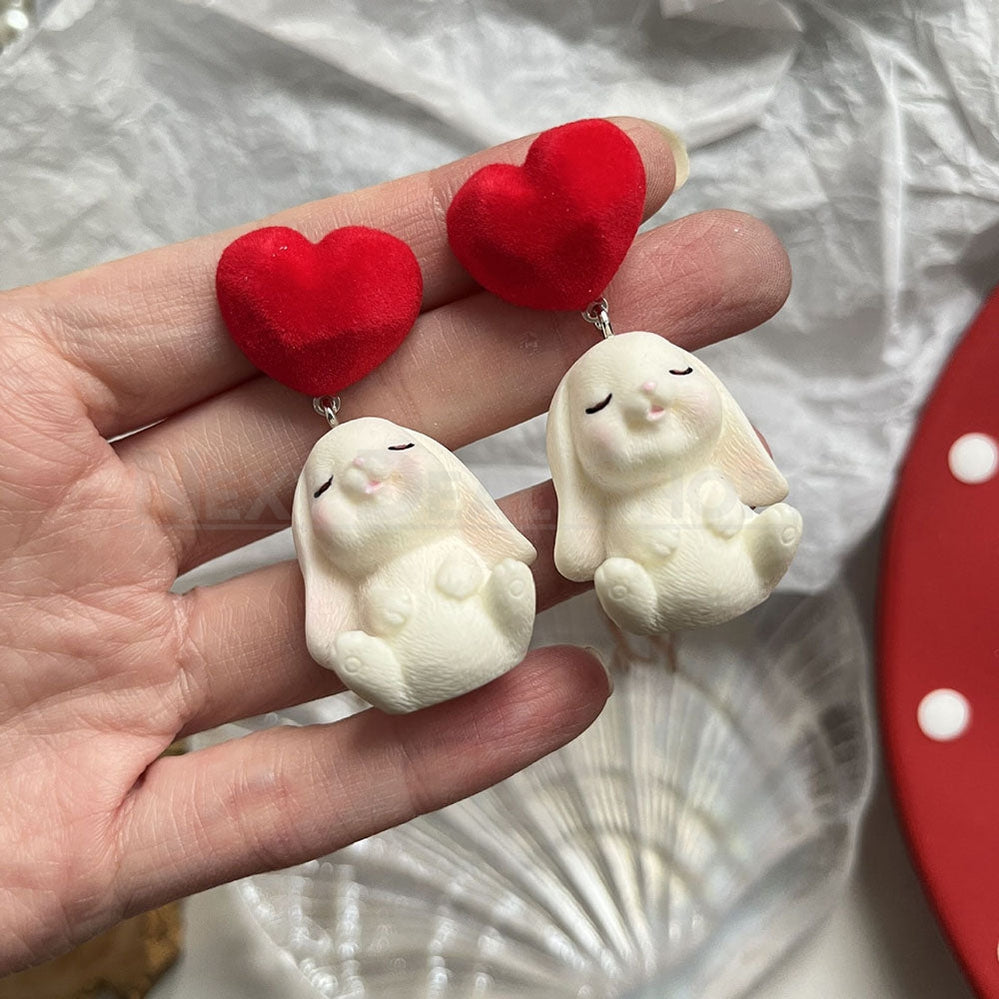 Bunny Heart Drop Earrings