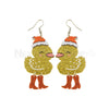 Chicken with Cow Boy Boot Earrings