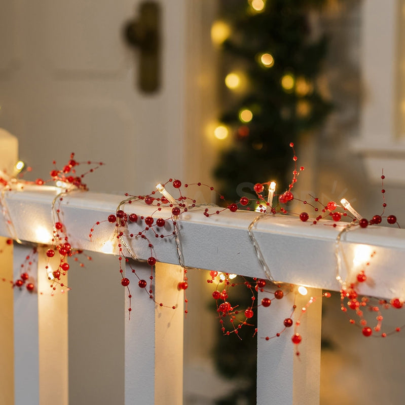Christmas Red Pearl Garland Fairy Light
