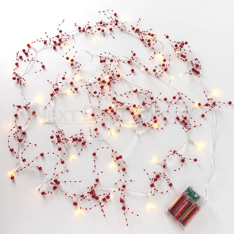 Christmas Red Pearl Garland Fairy Light