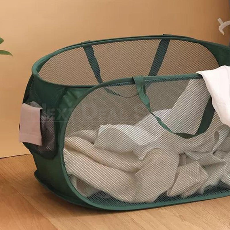 Collapsible Laundry Basket with Side Pocket