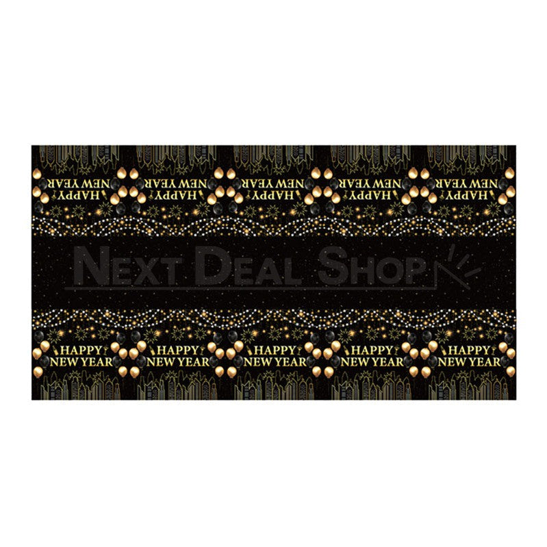 Disposable Plastic New Year Tablecloth (54 x 108 Inches)