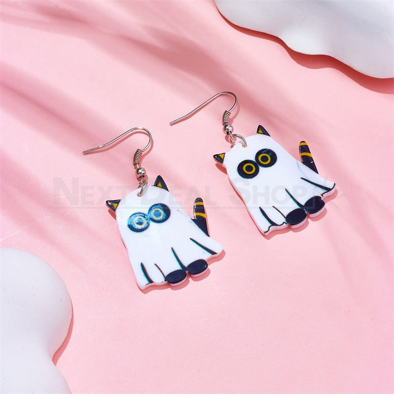 Ghost Cat Earrings