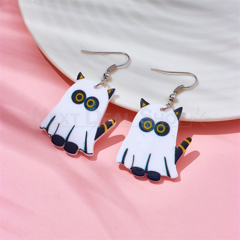 Ghost Cat Earrings