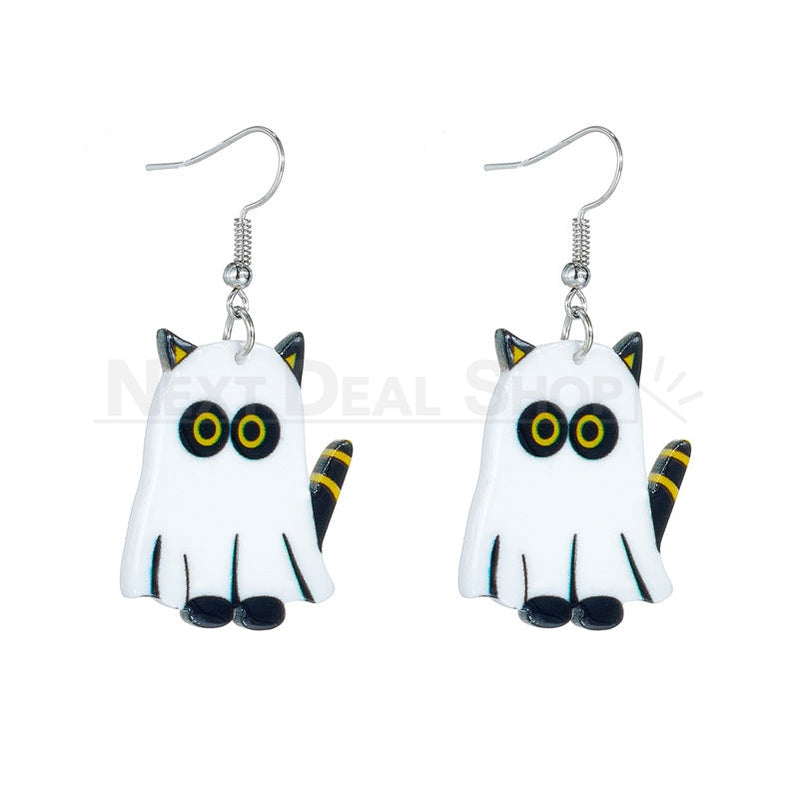 Ghost Cat Earrings