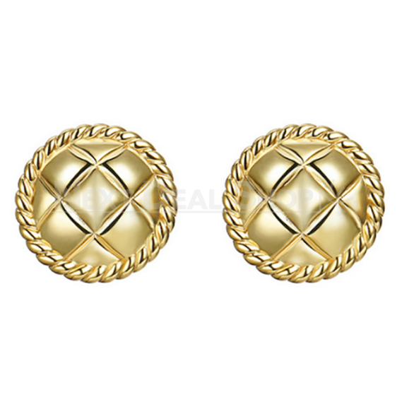 Gold Plated Round Earrings