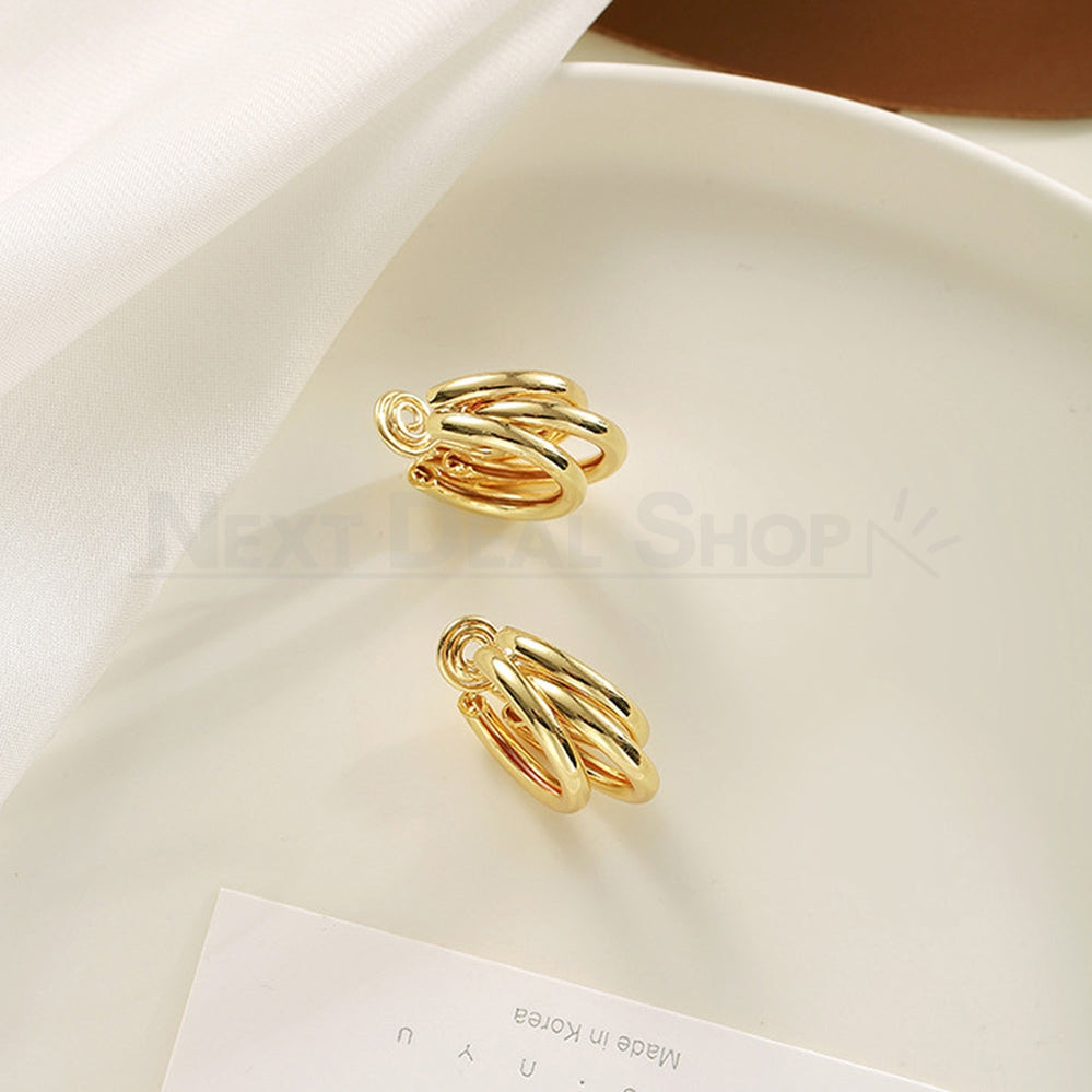 Gold Plated Triple Hoop Earrings
