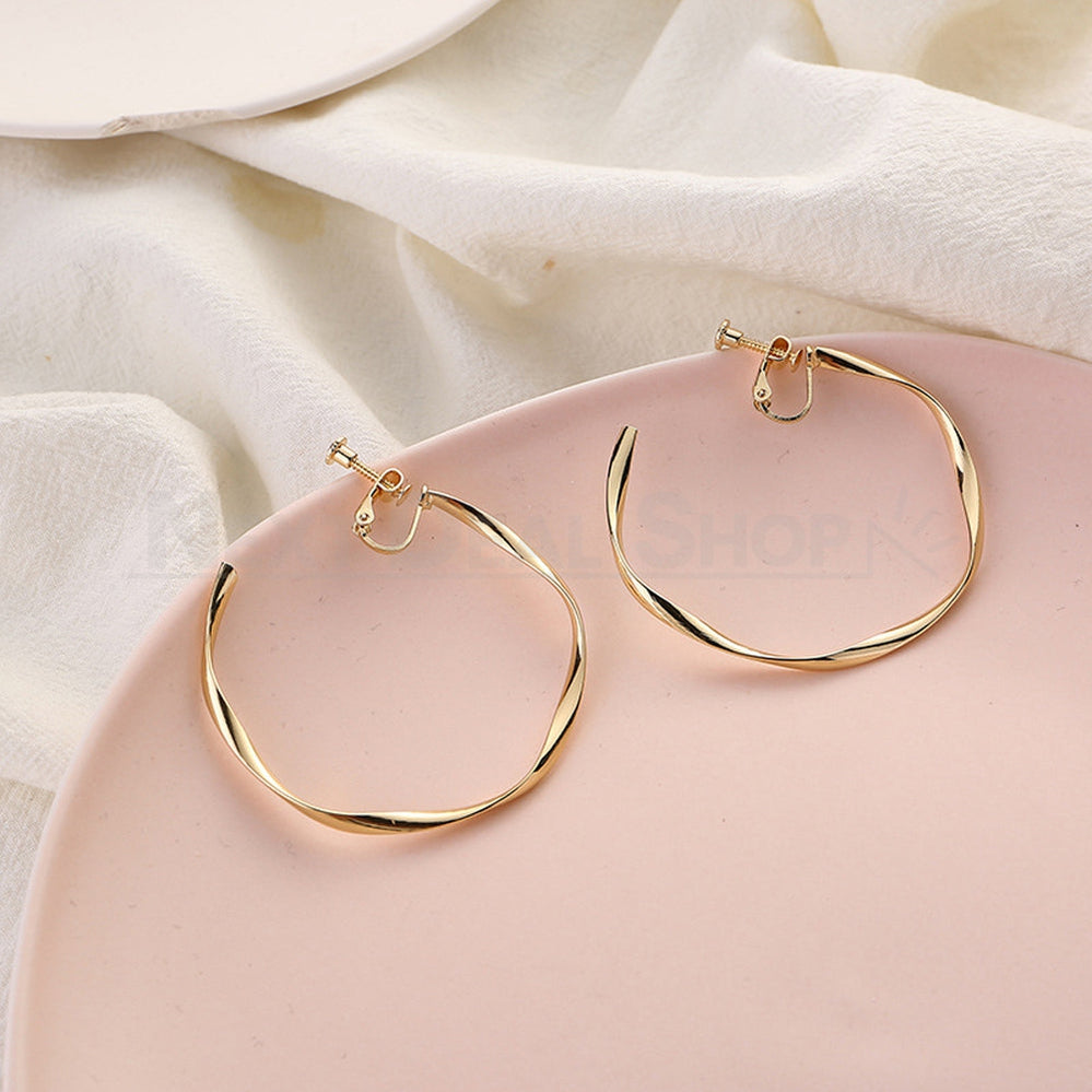 Gold Plated Twist Hoop Earrings