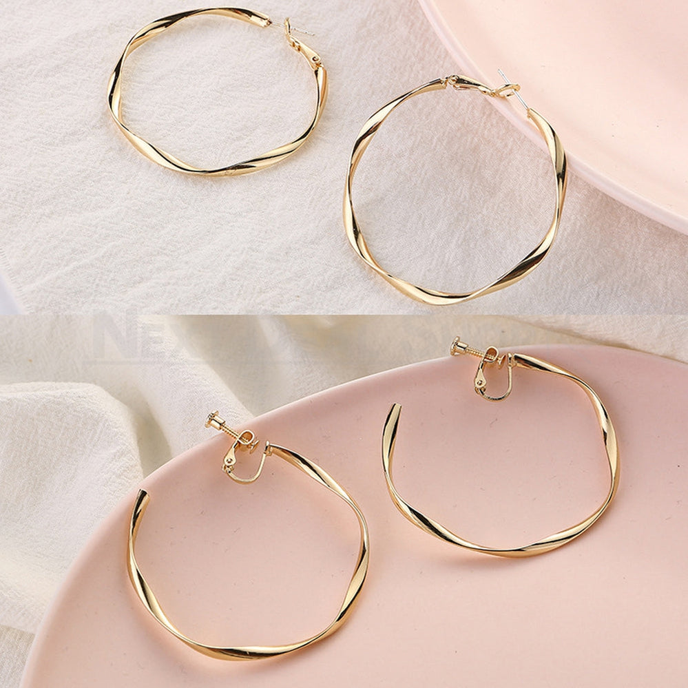 Gold Plated Twist Hoop Earrings