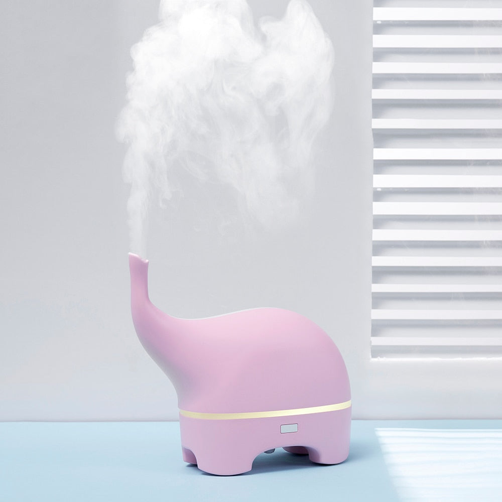 USB Aroma Diffuser Funny Elephant DC 5V Ultrasonic Essential Oil Diffuser Color LED Humidificador Portable Air Humidifier Fogger