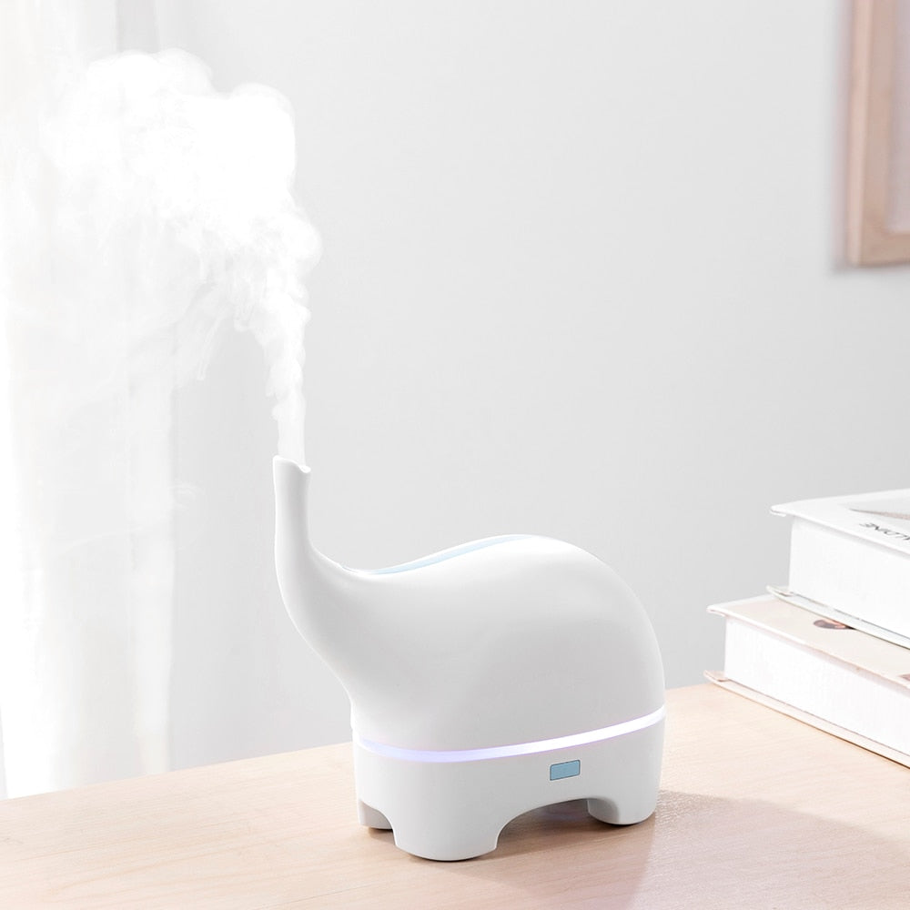 USB Aroma Diffuser Funny Elephant DC 5V Ultrasonic Essential Oil Diffuser Color LED Humidificador Portable Air Humidifier Fogger