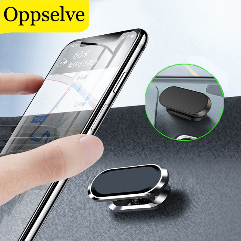 Oppselve Magnetic Car Phone Holder Mini Strip Shape Stand For iPhone 13 12 11 Samsung Xiaomi Huawei Metal Magnet GPS Car Mount