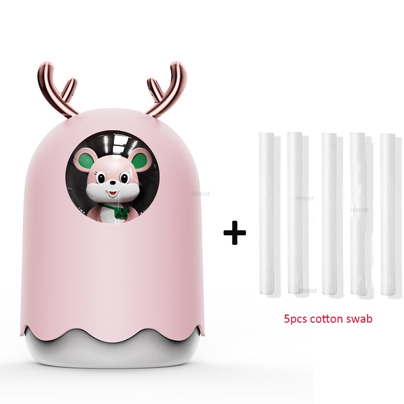 Home Appliances USB Humidifier 300ml Cute Pet Ultrasonic Cool Mist Aroma Air Oil Diffuser Romantic Color LED Lamp Humidificador