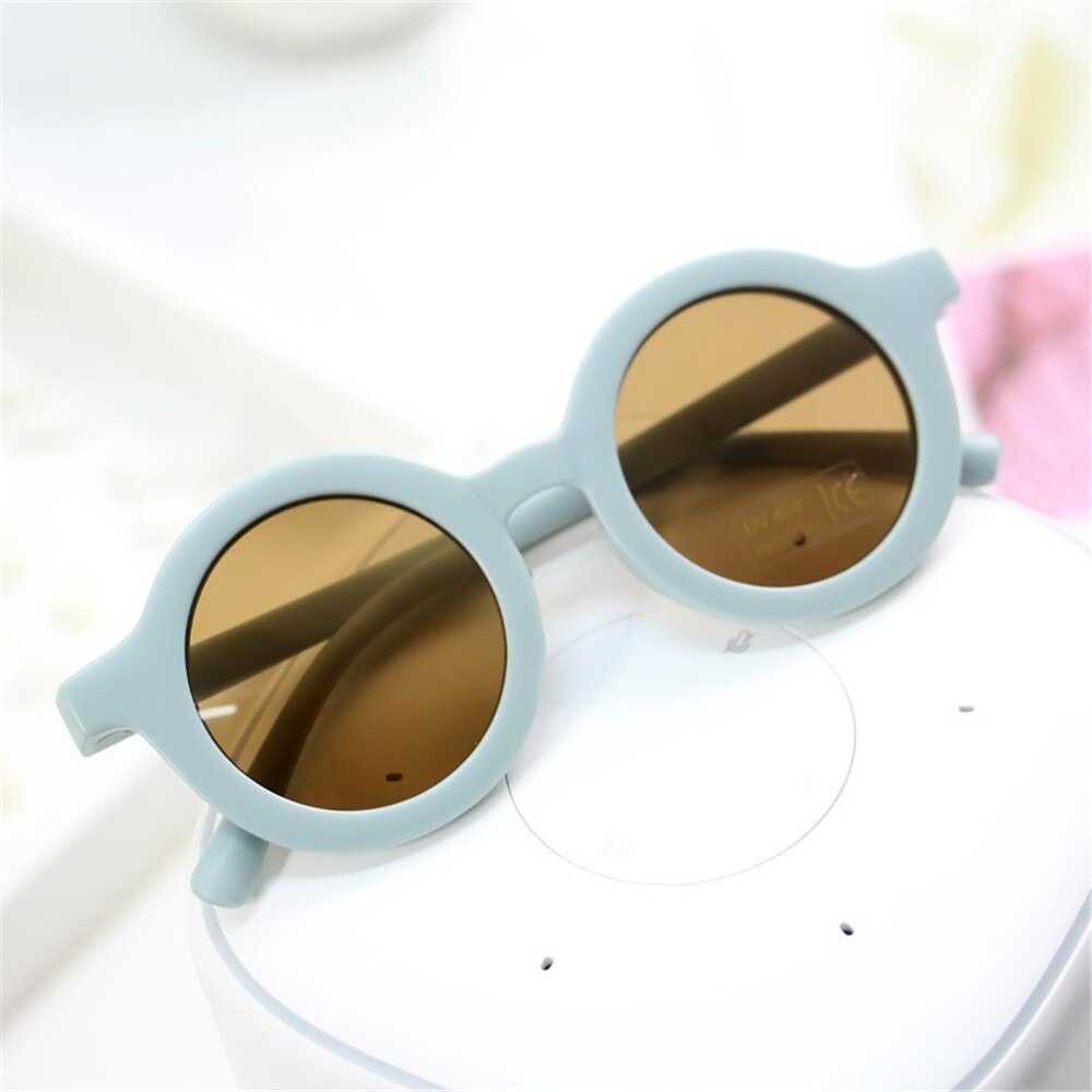 Kids Fashion Children&#39;s Sunglasses Infant&#39;s Retro Solid Color Ultraviolet-proof Round Convenience Glasses Eyeglass