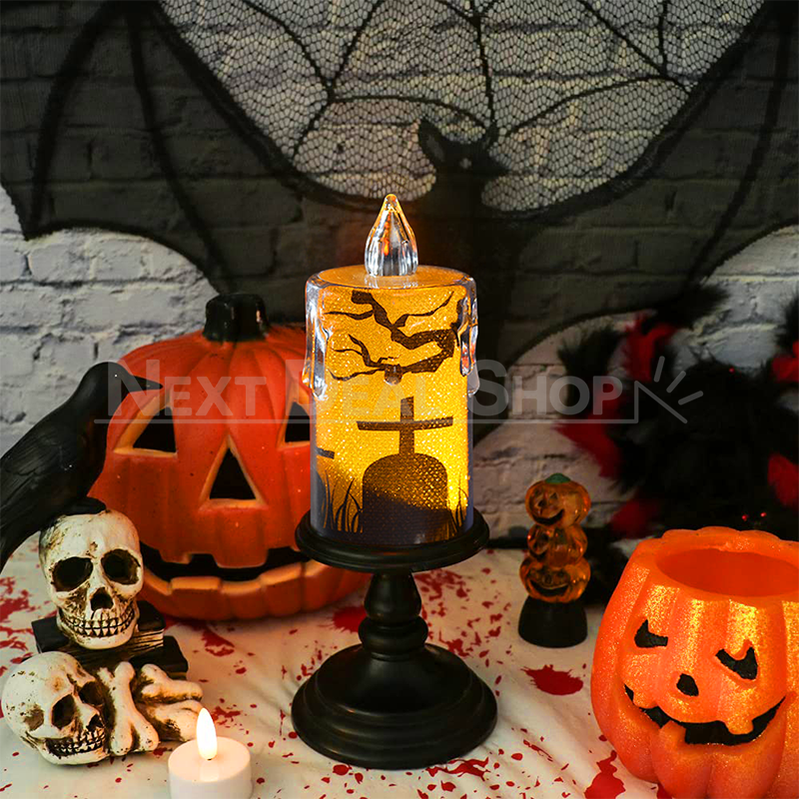 Halloween Light Up Glitter Candle Light