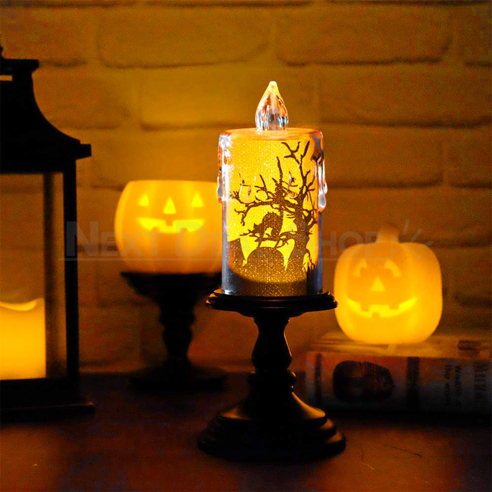 Halloween Light Up Glitter Candle Light