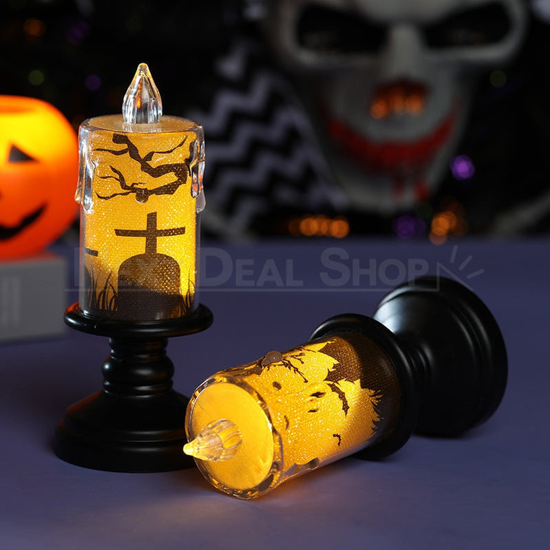 Halloween Light Up Glitter Candle Light