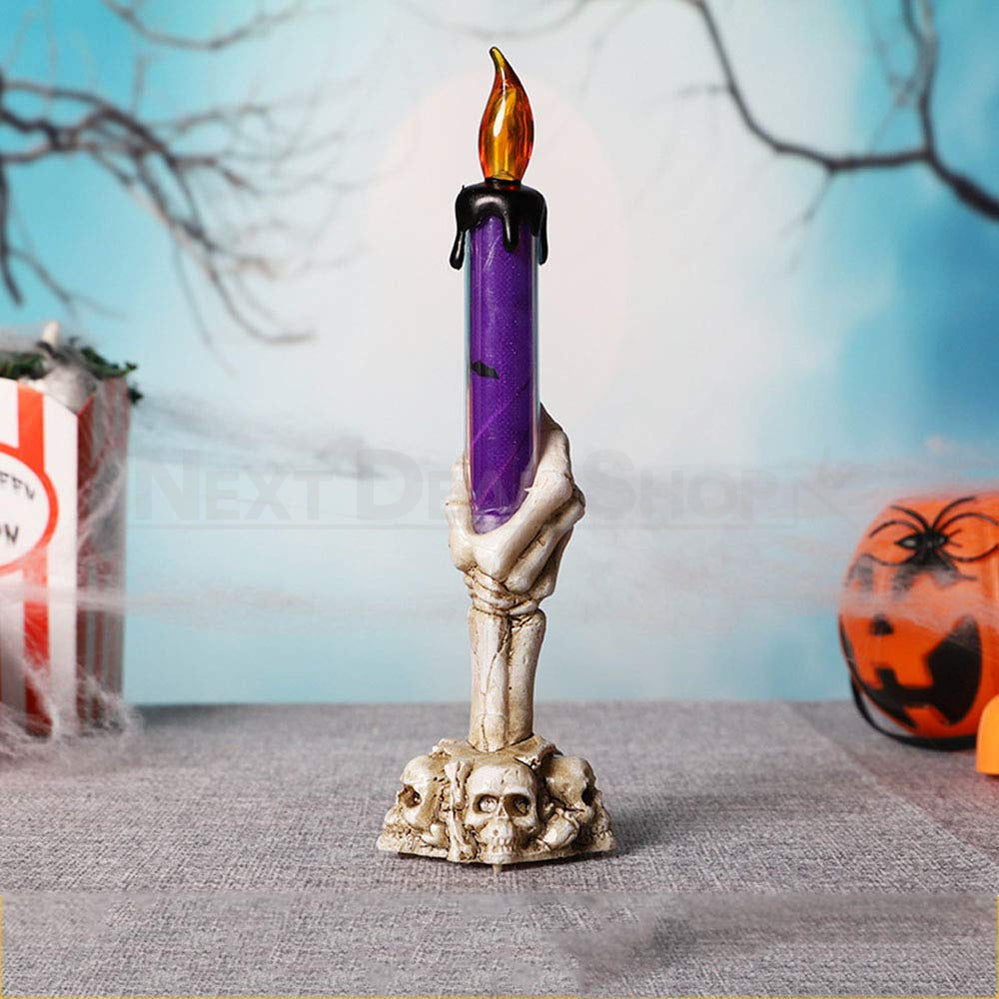 Halloween Lighted Skeleton Hand Candle
