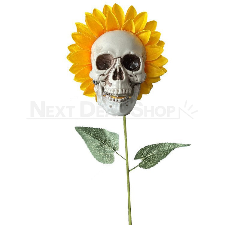 Halloween Spooky Sunflower Skull Garden Stake