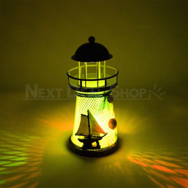 Handmade Sailing Boat Lighthouse Lamp