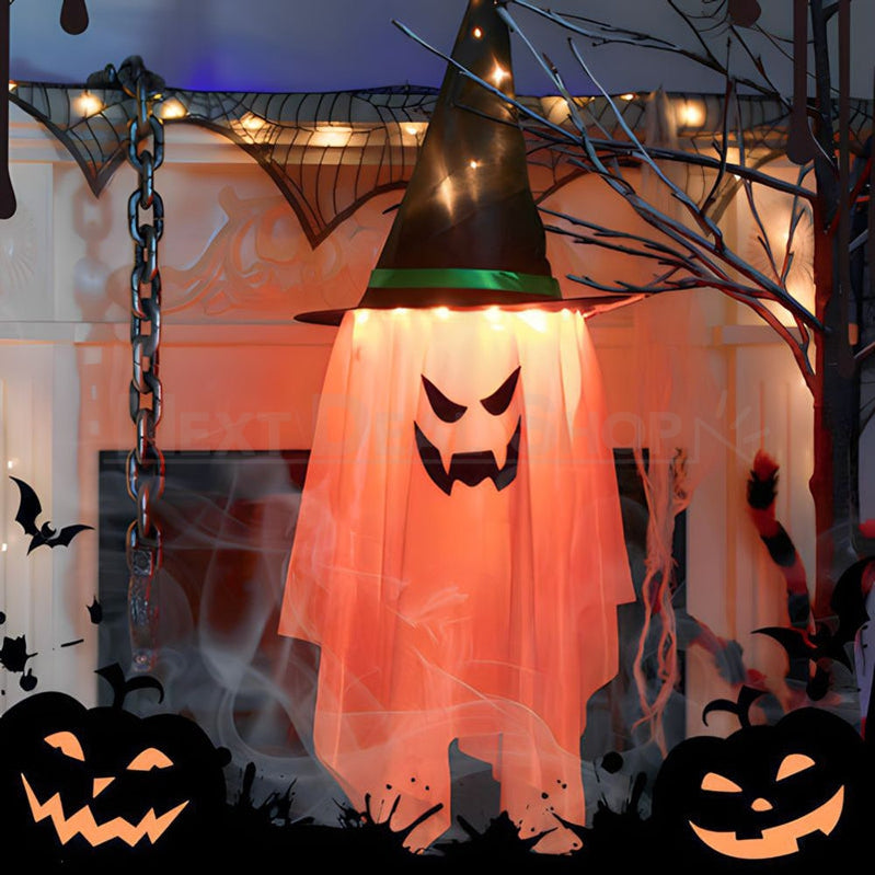 Large Pumpkin Wizard Hat Light