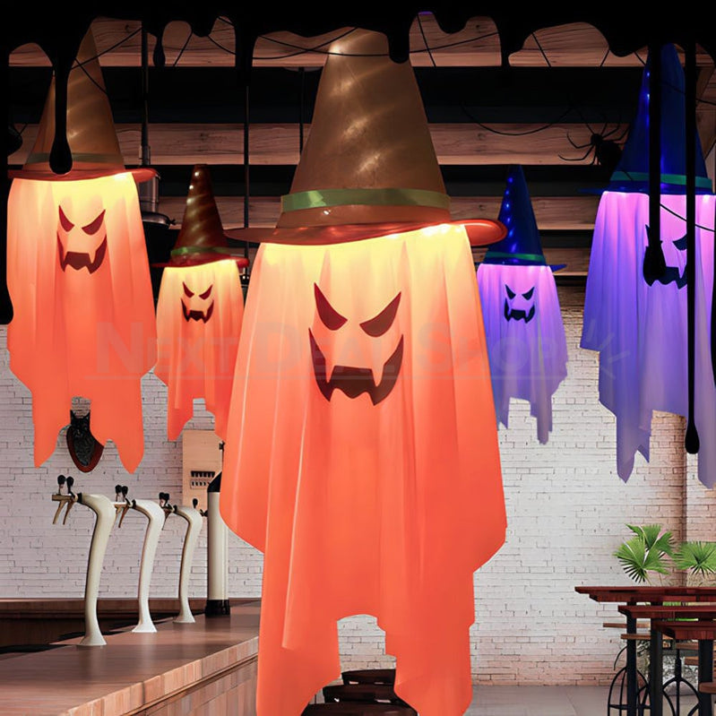 Large Pumpkin Wizard Hat Light