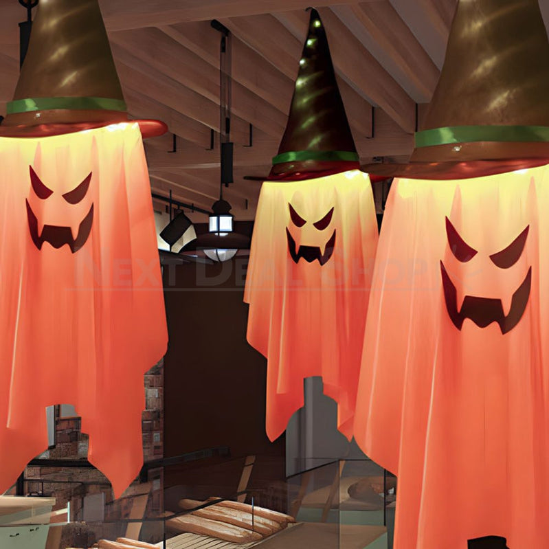 Large Pumpkin Wizard Hat Light