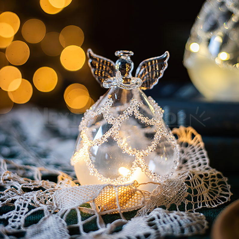 Light Up Glass Angel Ornament