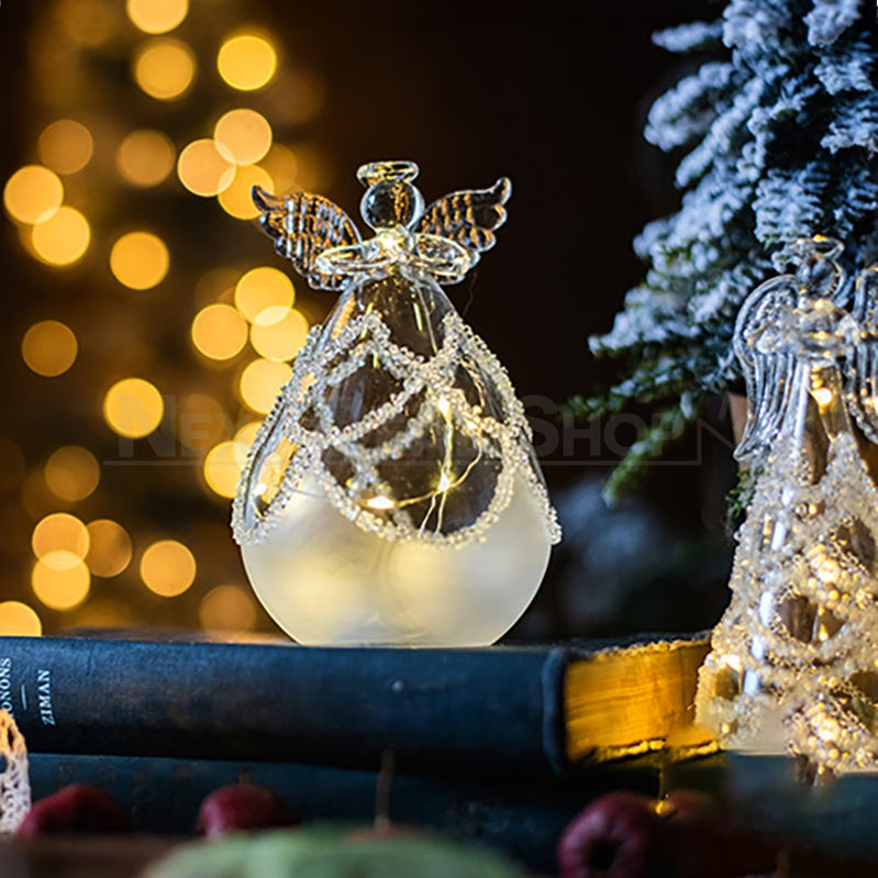 Light Up Glass Angel Ornament