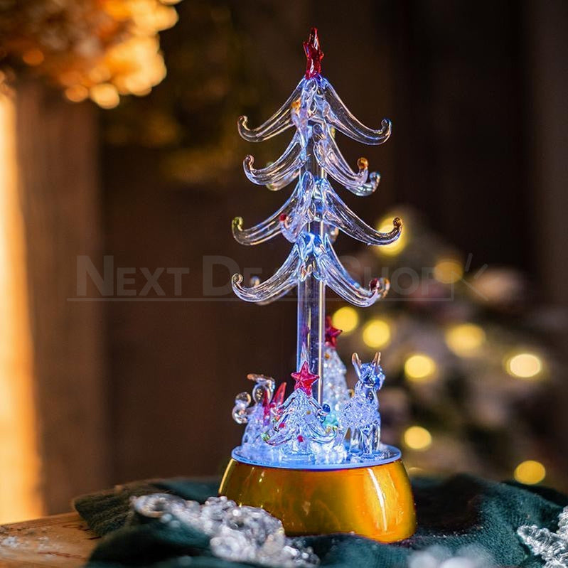 Light Up Glass Christmas Tree