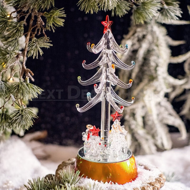 Light Up Glass Christmas Tree