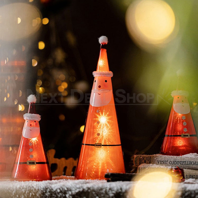 Light Up Santa Claus Glass Lamp