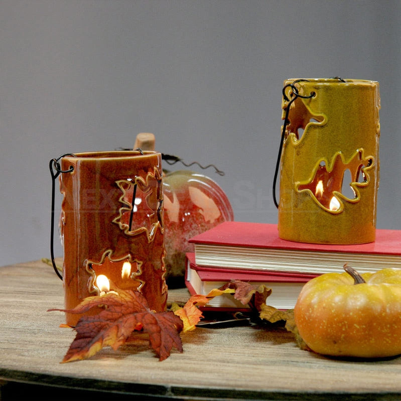 Maple Leaf Ceramic Candle Holder