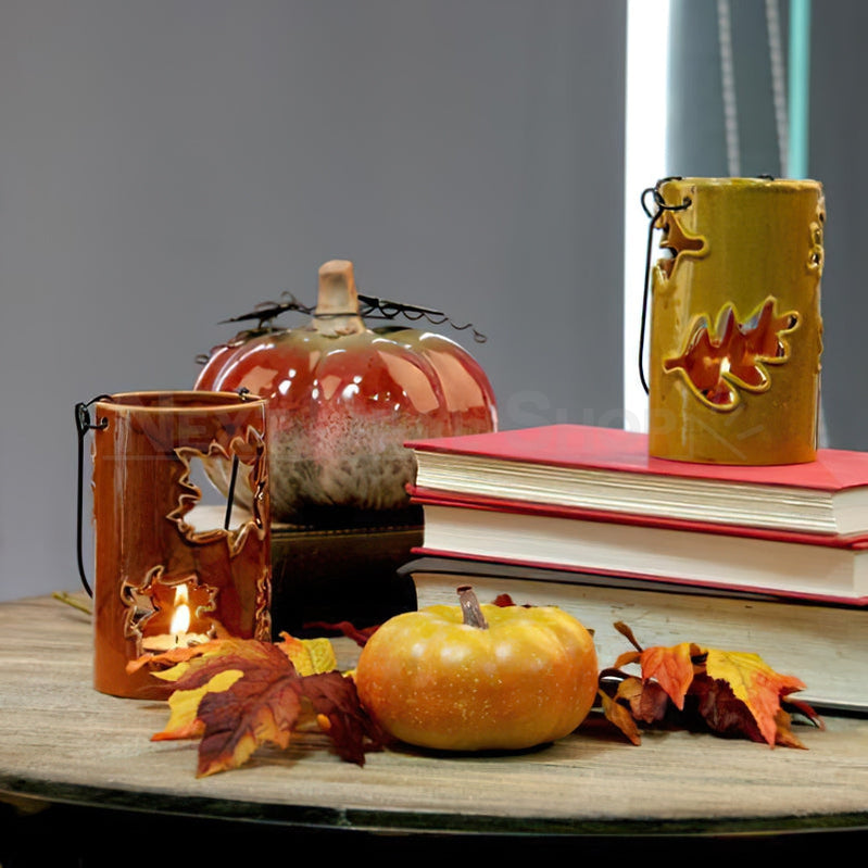 Maple Leaf Ceramic Candle Holder